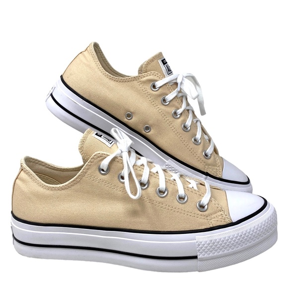 Converse Shoes - Converse Chuck Taylor Lift Platform Low Top Canvas Beige Women Sneakers 568626C